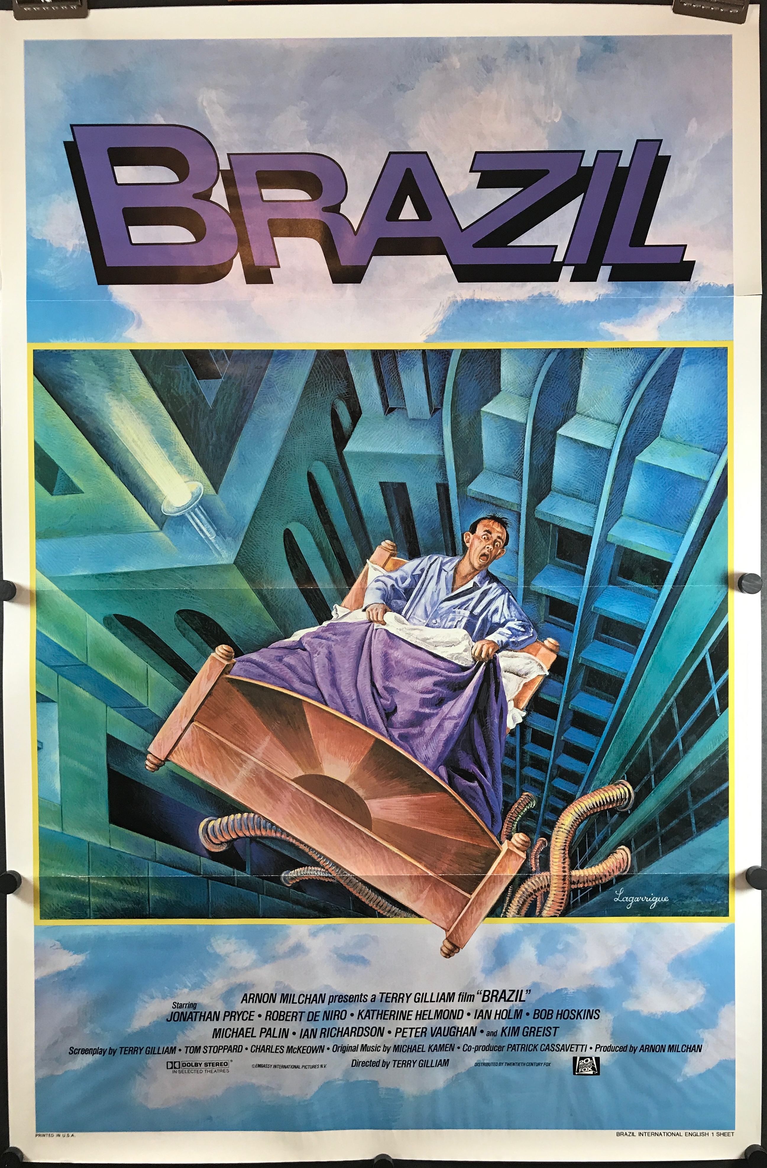 BRAZIL, Original Vintage Terry Gilliam International Style Movie Poster