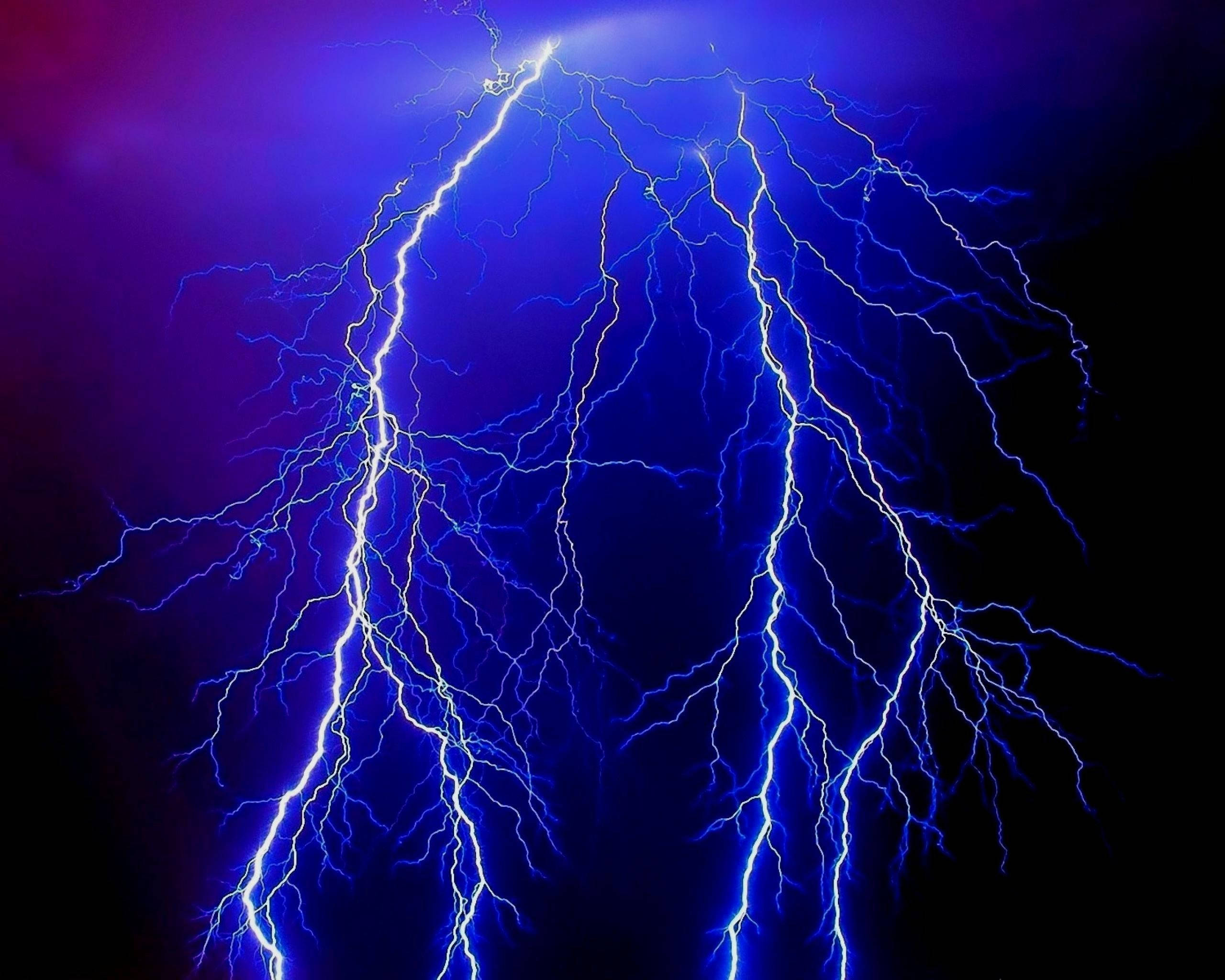 Download Neon Blue Lightning Wallpaper