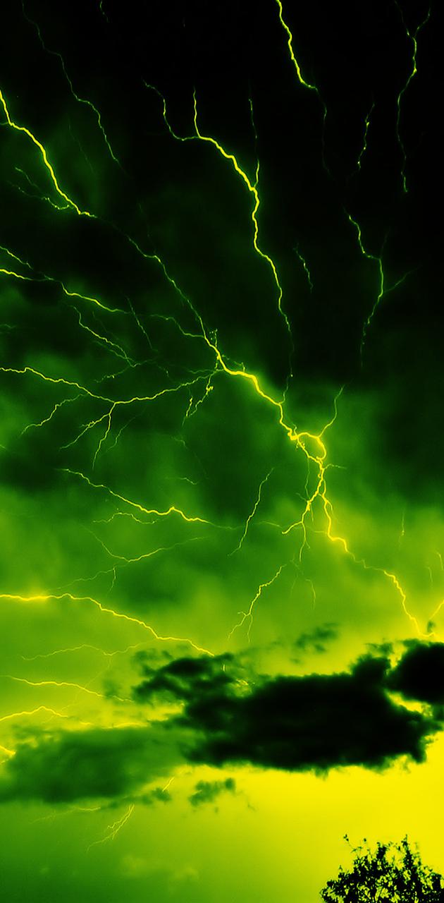 Green Lightning wallpaper