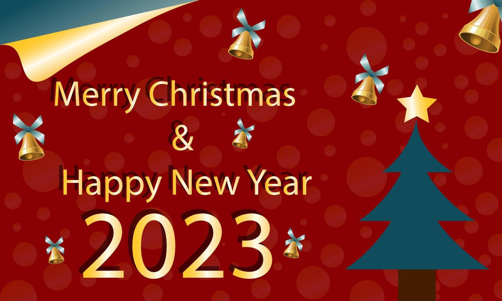 celebrando feliz navidad y año nuevo 2023 imágenes de fondo que se pueden usar para tarjetas de felicitación y fondos de pantalla. imagen de stock de ilustración Vector en Vecteezy
