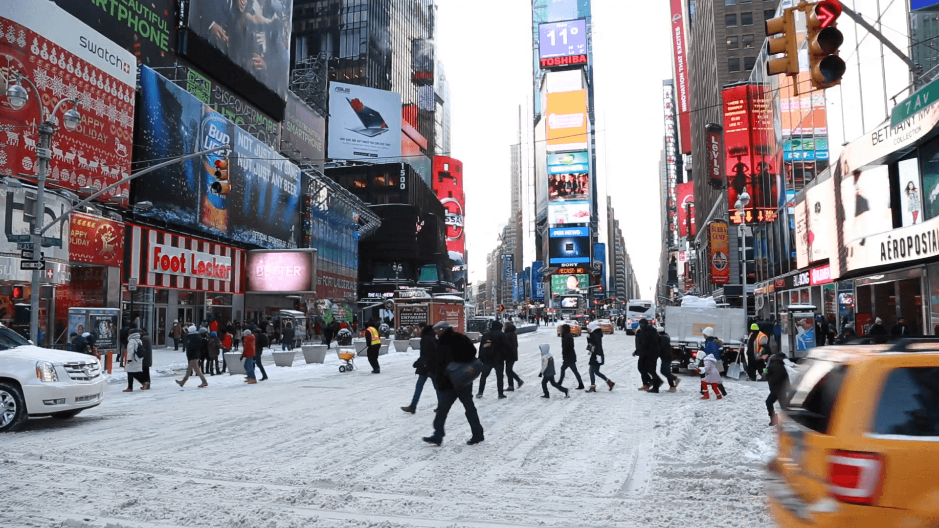 Зимний Нью-Йорк Таймс сквер