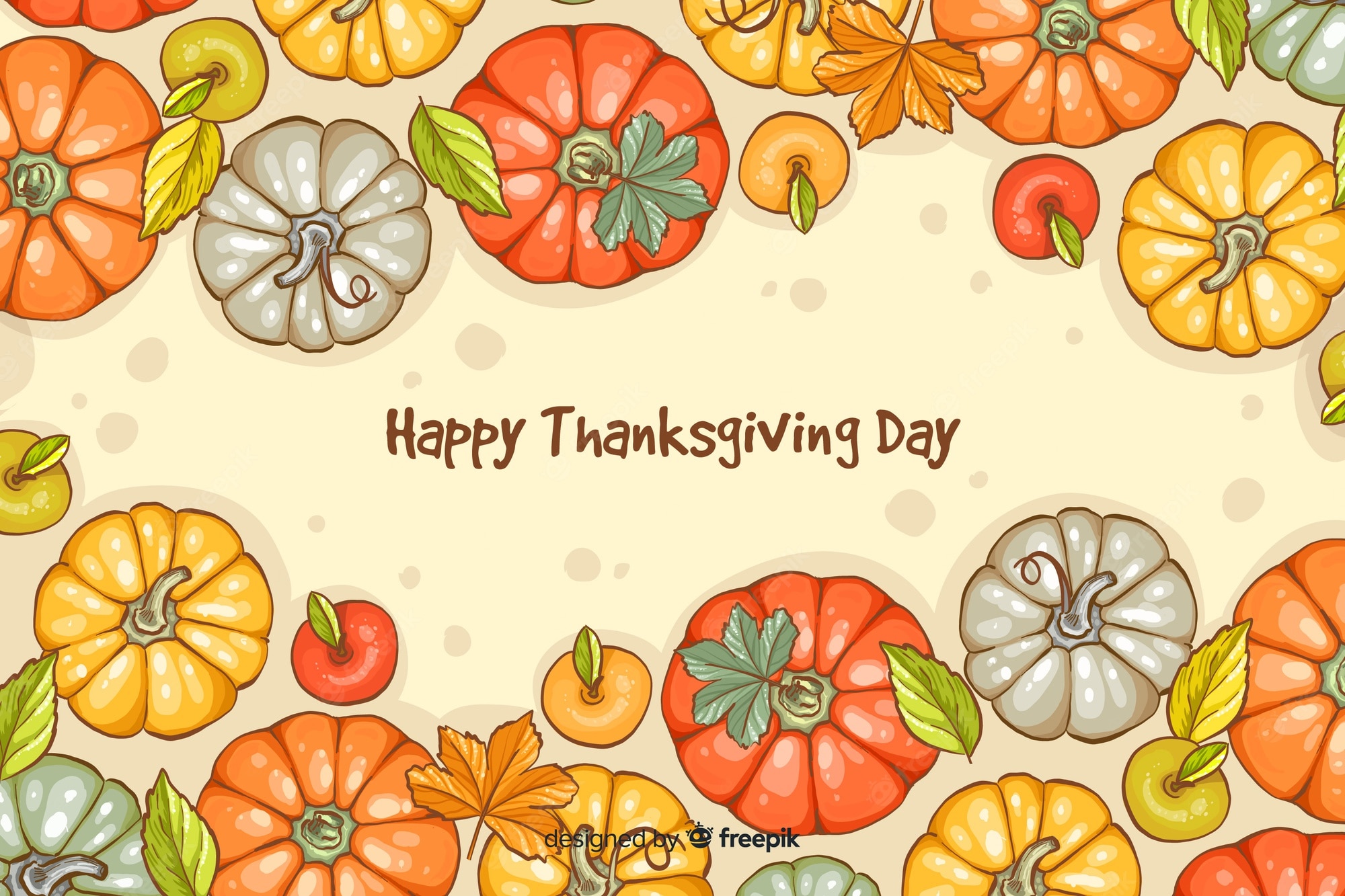 Free Vector. Hand drawn thanksgiving background