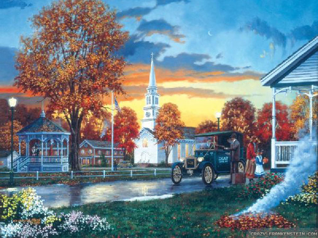 Thanksgiving Day Scene wallpaper