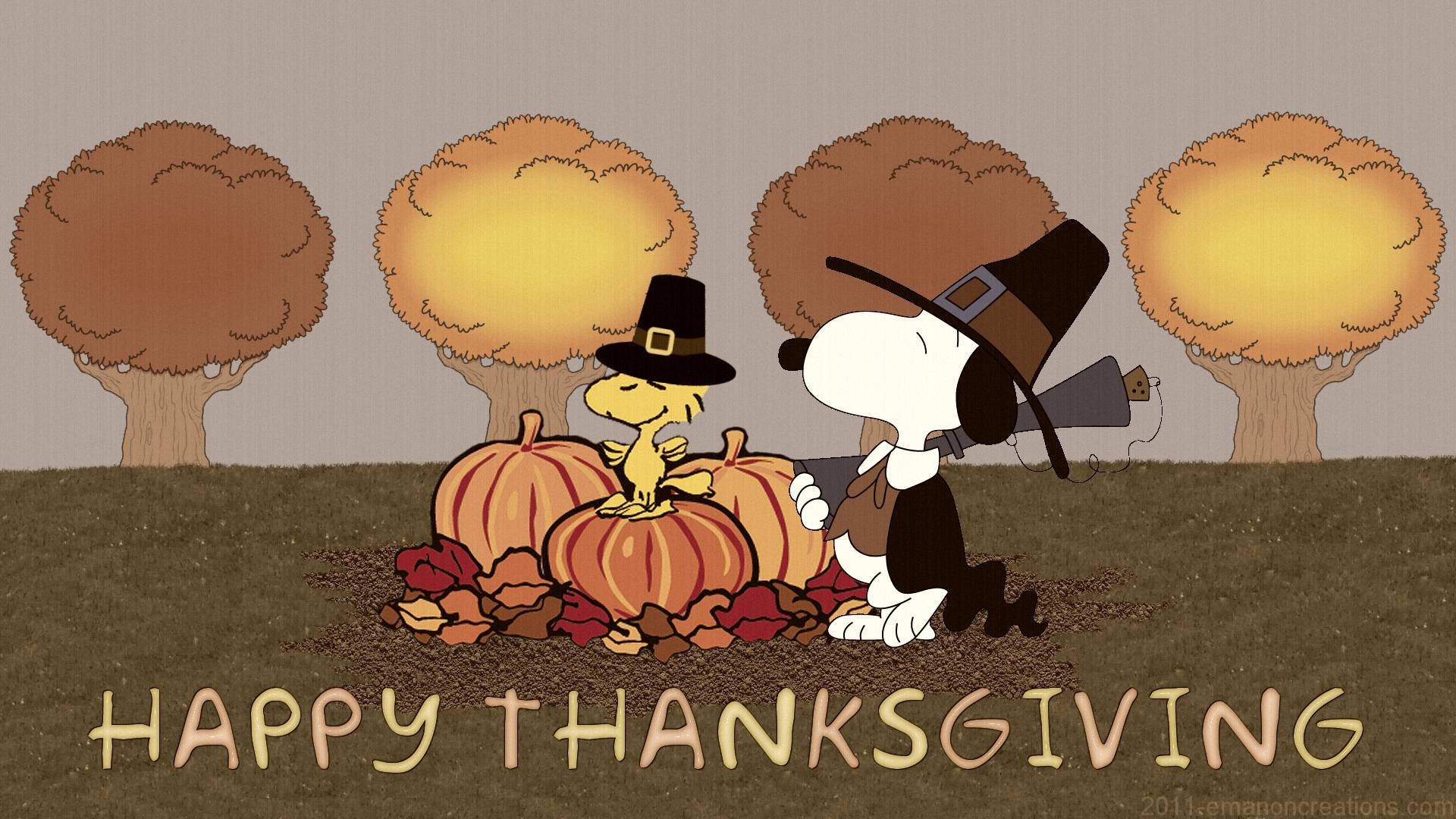Download Cute Thanksgiving Snoopy Wallpaper