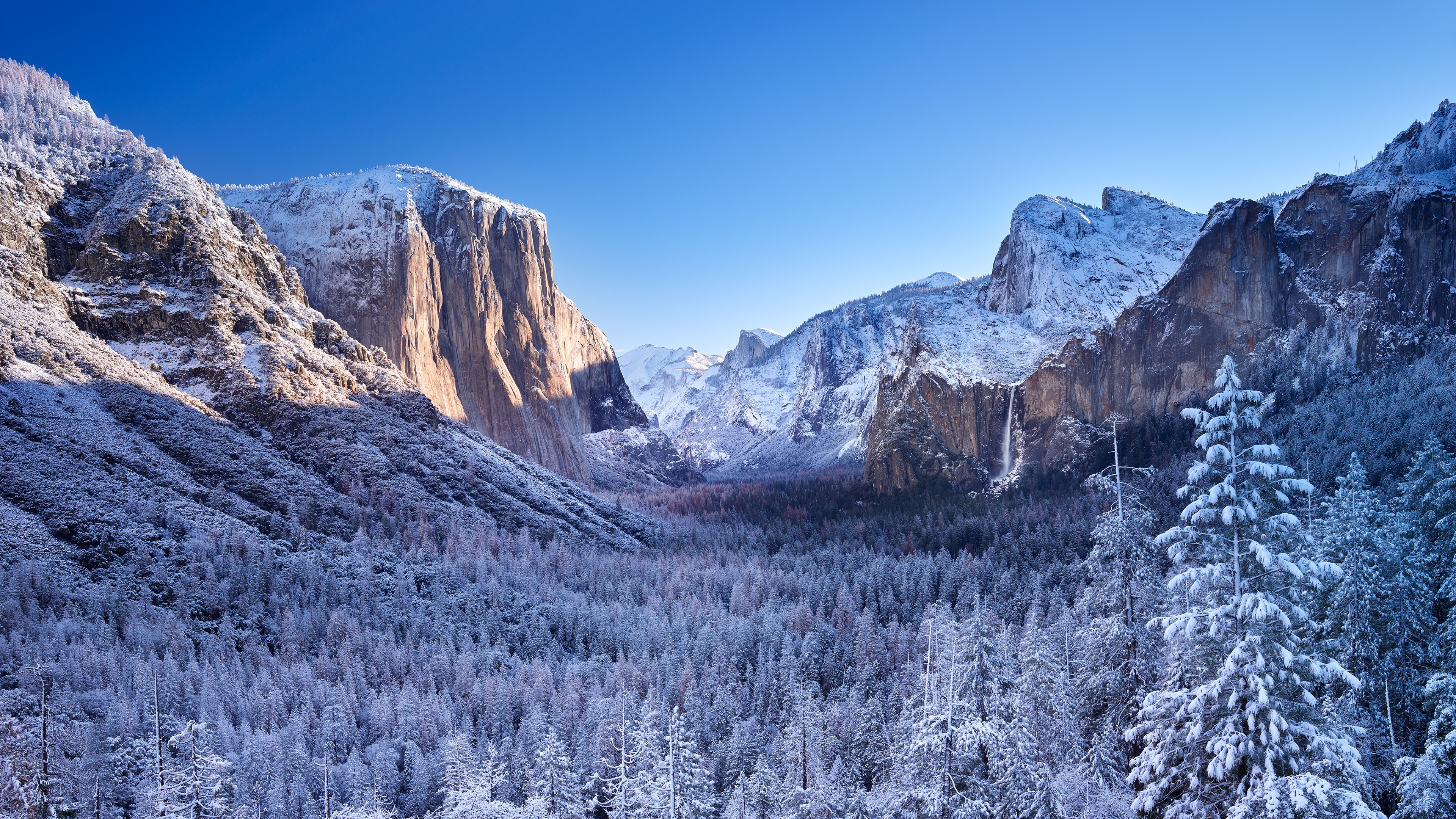 Yosemite National Park Wallpaper 4K, Mountains, Winter, Nature