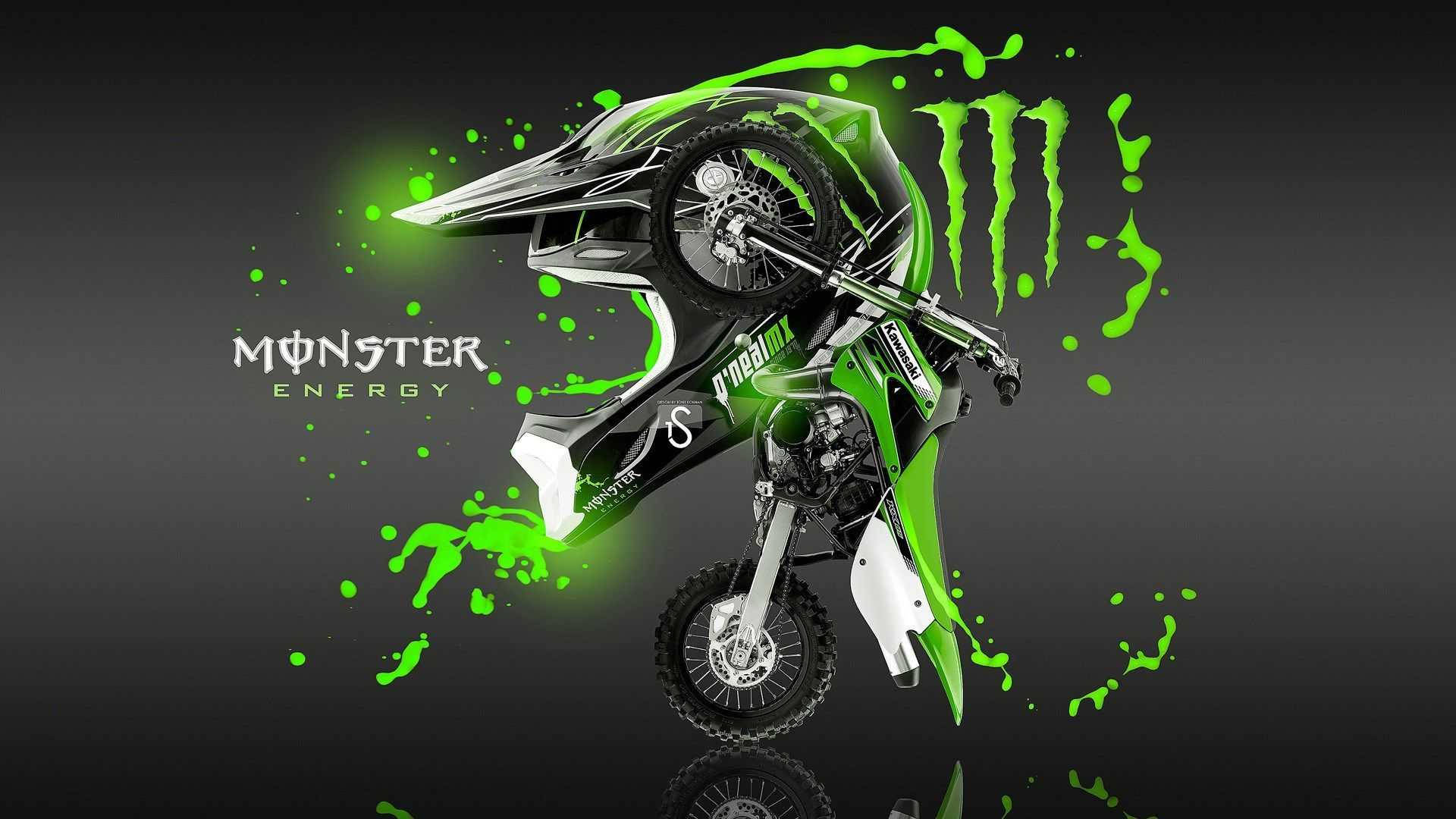Download Monster Dirt Bike Art Wallpaper