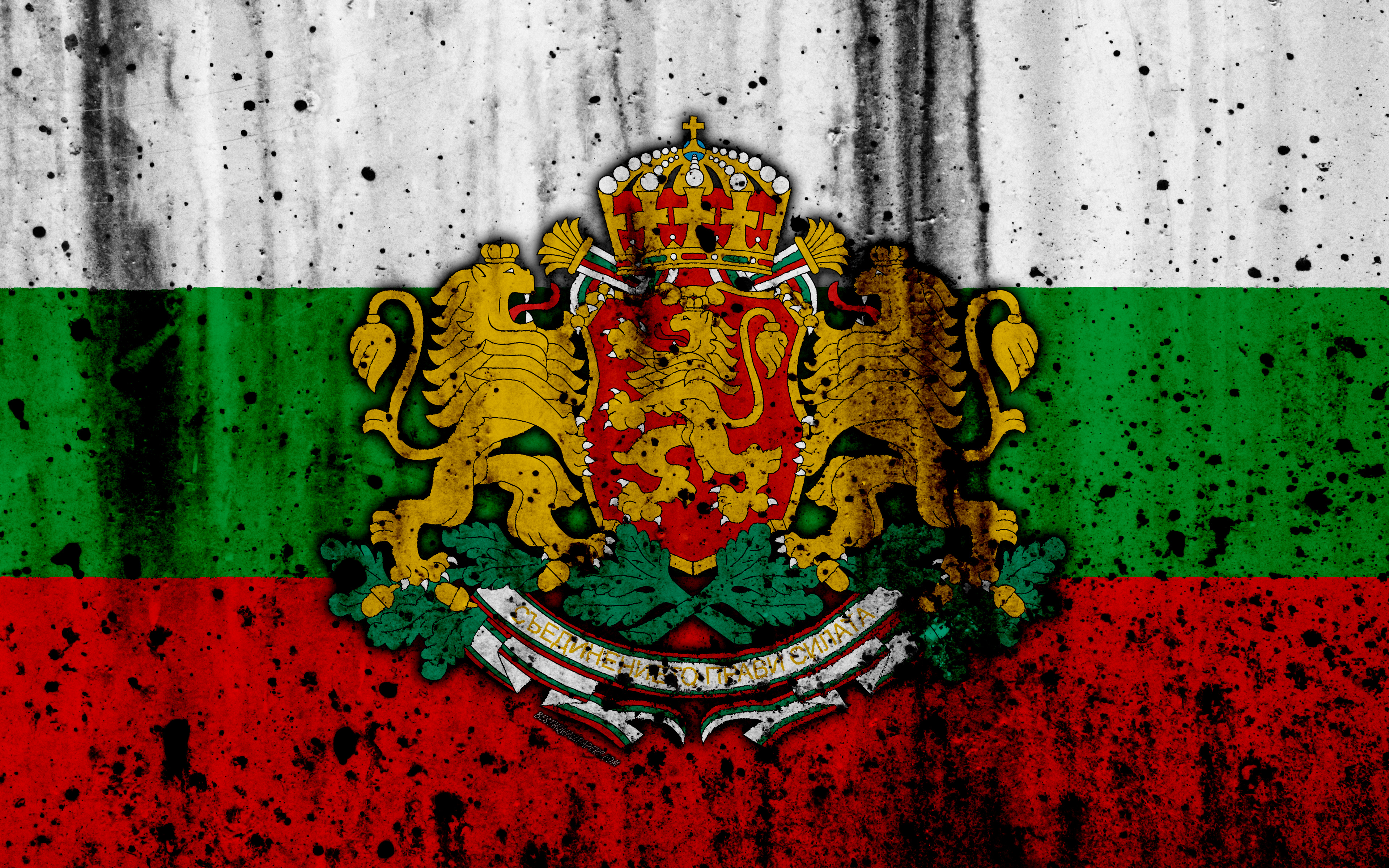 Download wallpaper Bulgarian flag, 4k, grunge, flag of Bulgaria, Europe, Bulgaria, national symbolism, coat of arms of Bulgaria, Bulgarian coat of arms for desktop with resolution 3840x2400. High Quality HD picture wallpaper