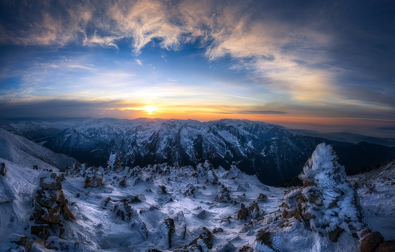 Wallpaper sunset, mountains, Bulgaria image for desktop, section пейзажи