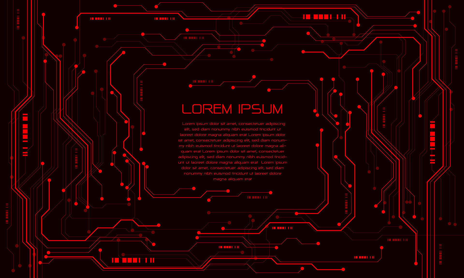 Abstract red circuit cyber technology futuristic with simple text design modern creative background vector