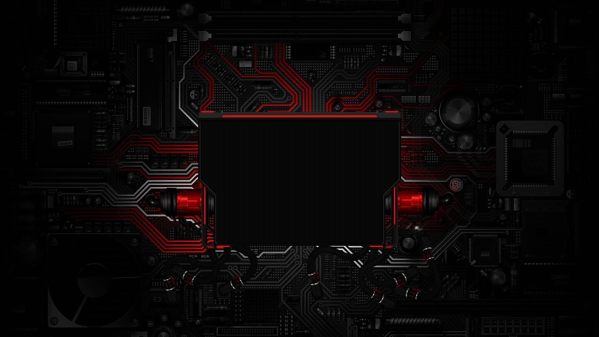 Wallpaper Red And Black Circuit Board, Circuits, Electronics, Digital Art • Wallpaper For You
