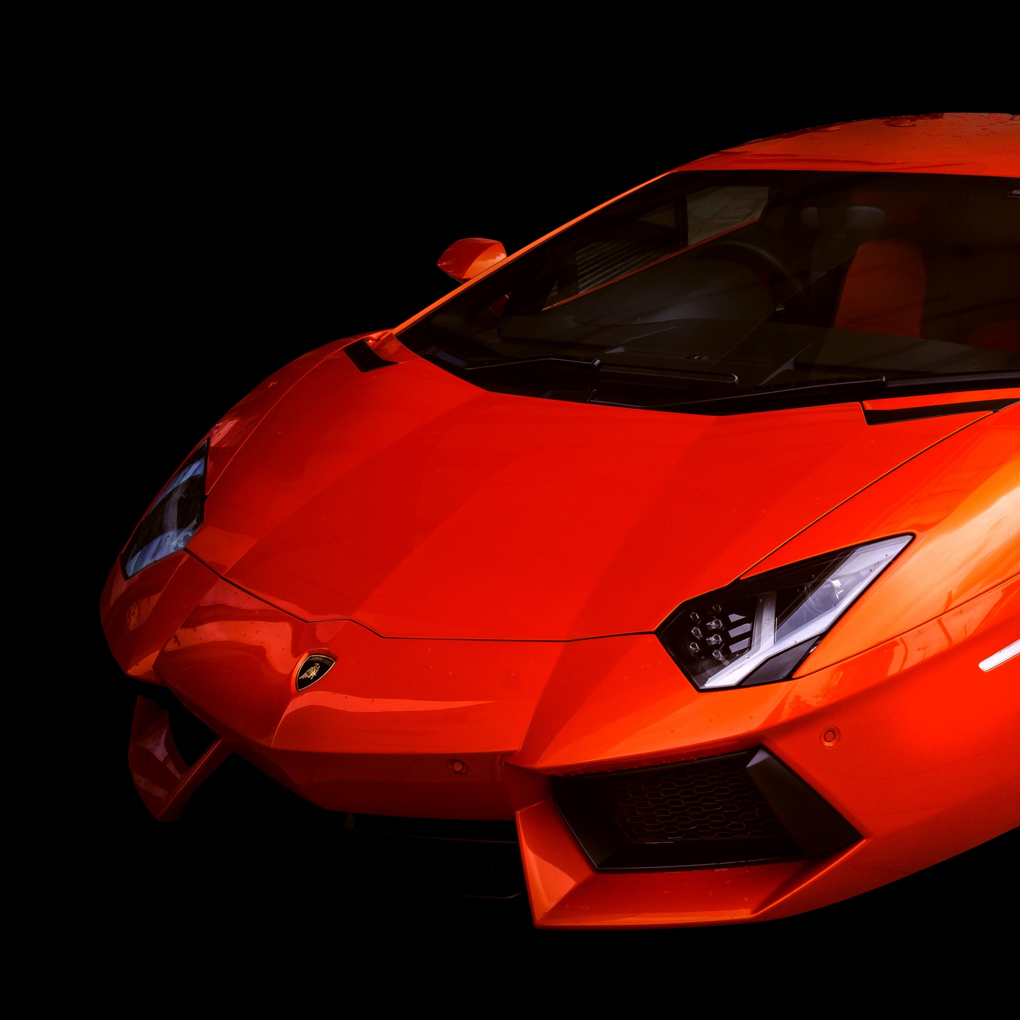 Lamborghini Aventador Wallpaper 4K, Black Background, Red Cars, 5K, Sports Cars, 8K, Black Dark