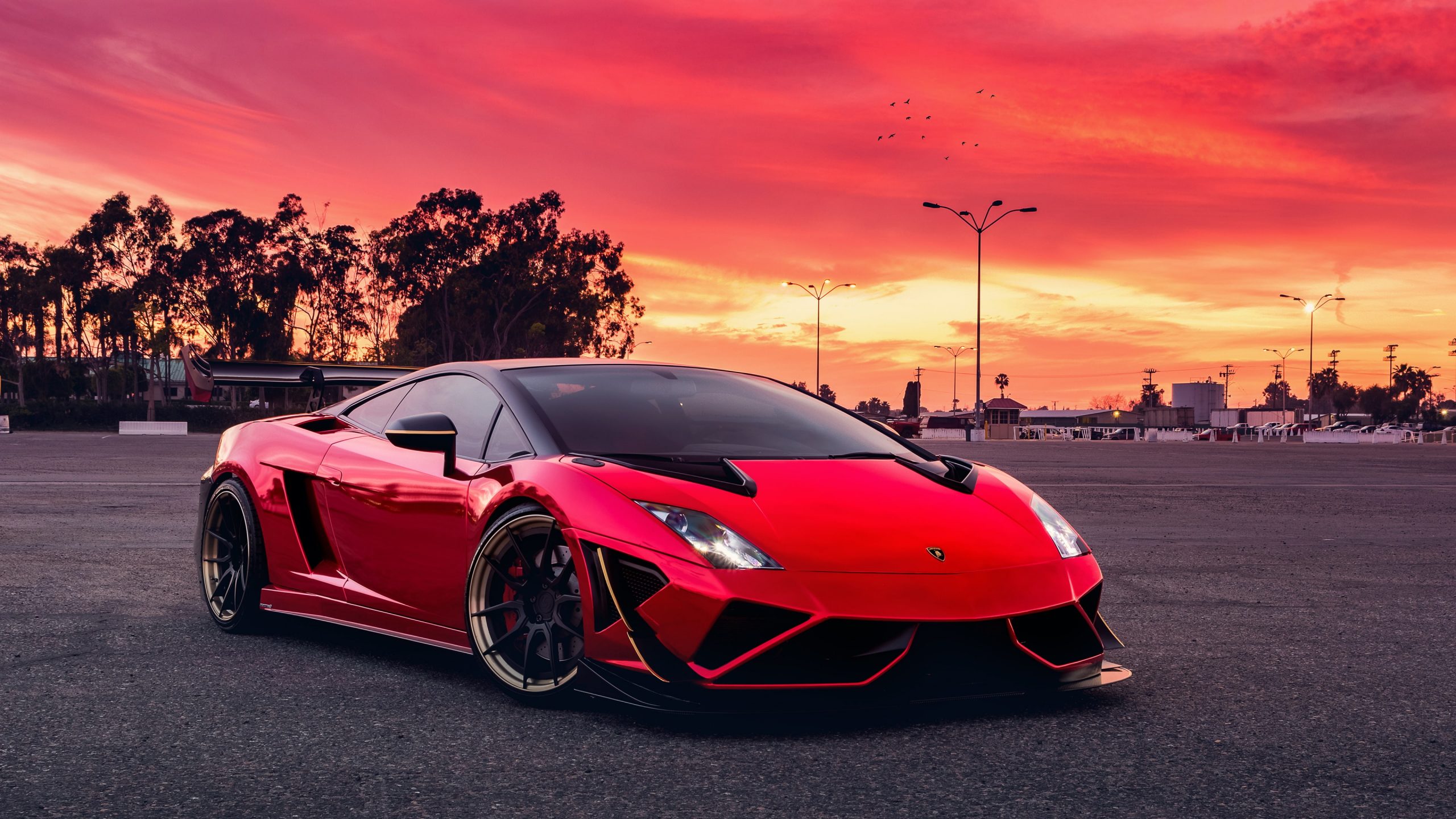 Red Car Wallpaper, Red Sky, Sports Car, Vehicle, Supercar, Asphalt, Lamborghini • Wallpaper For You