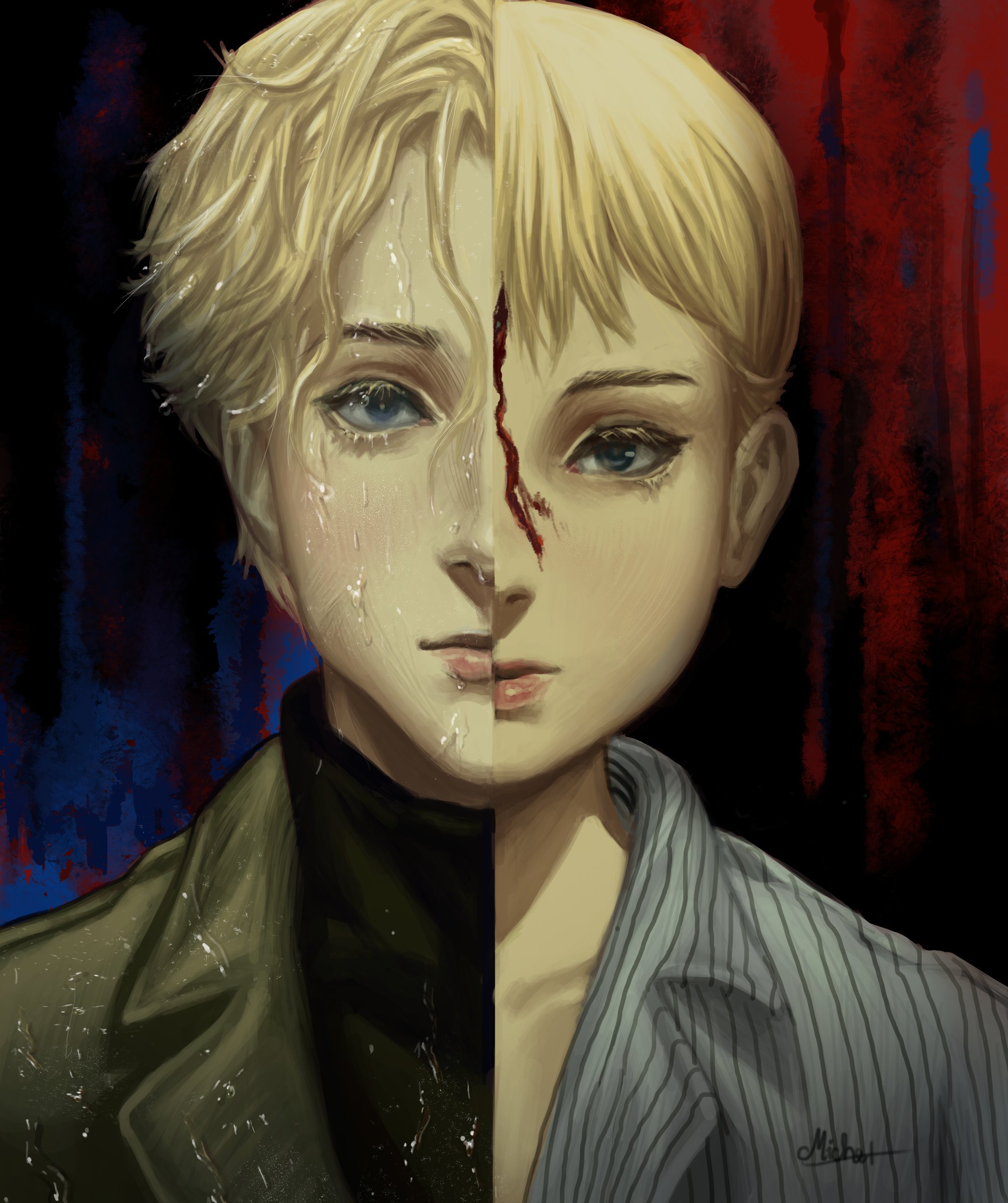 MicheTesoro with a quick painting for Johan Liebert from Monster. .. . #Johan_liebert #Johan #Johanliebert #painting #colorsketch