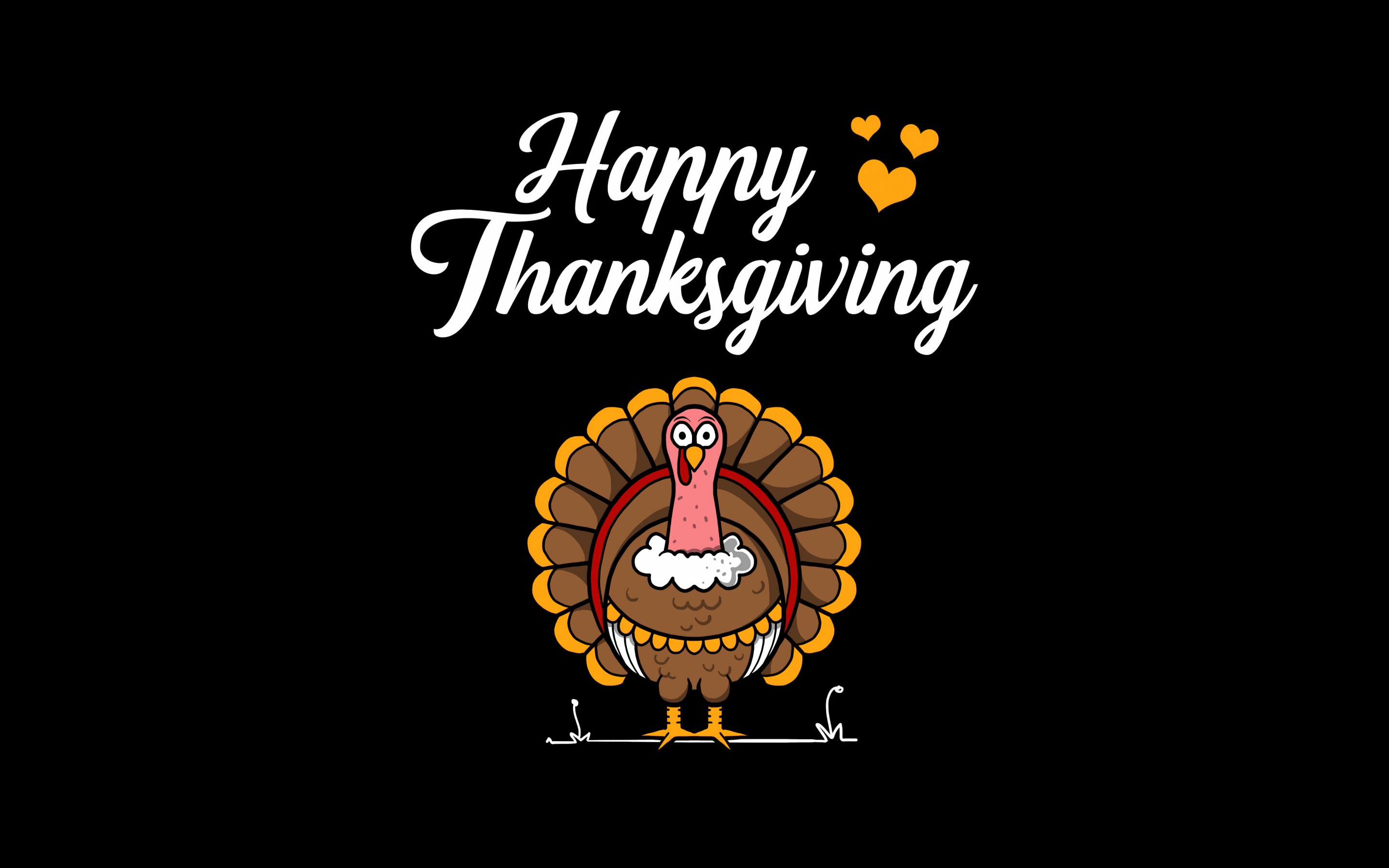 Happy Thanksgiving Wallpaper 4K, Thanksgiving Day, Black Background, 5K, Black Dark
