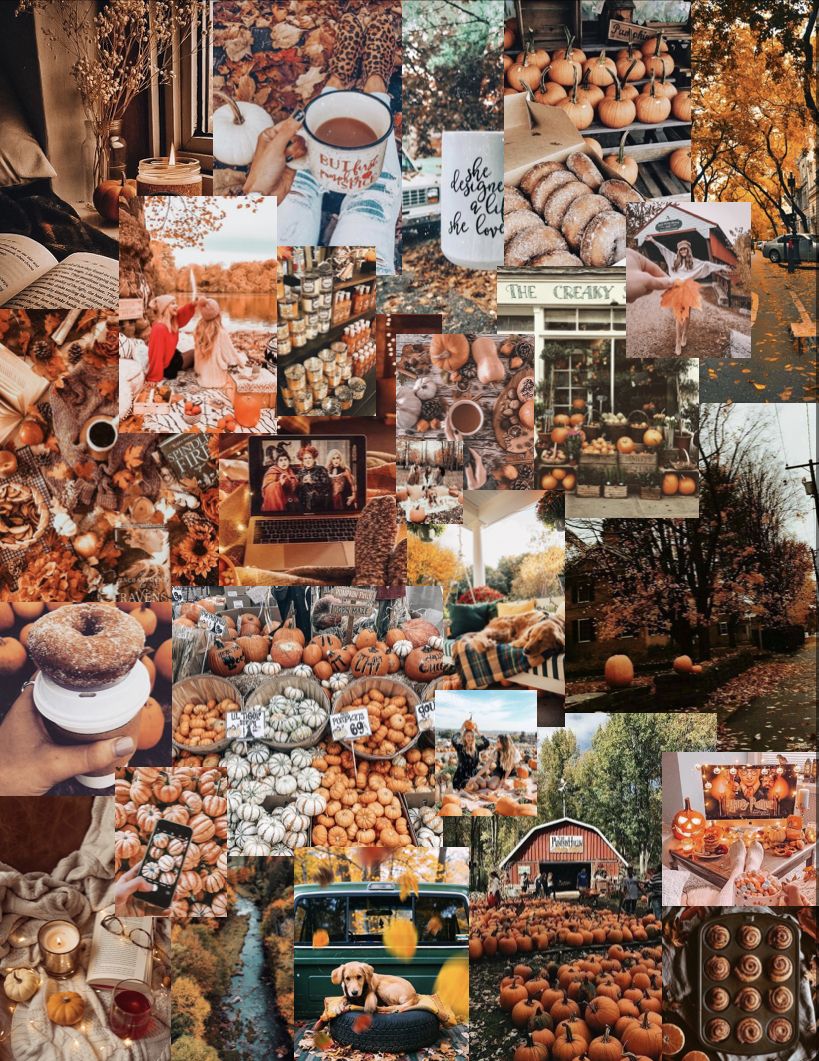 A gorgeous fall collage. Fall wallpaper, Pretty wallpaper, Wallpaper