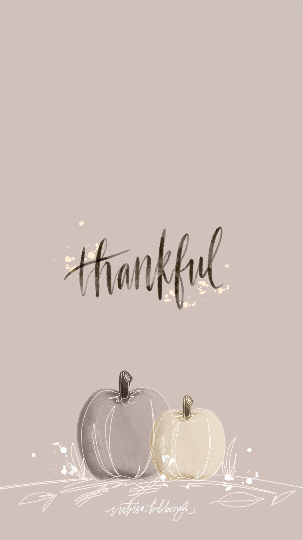 Download Cute Thanksgiving Minimalist Pumpkin Wallpaper
