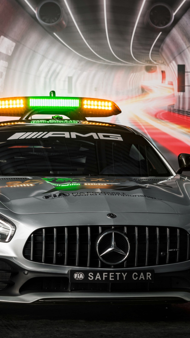 Download wallpaper: Mercedes AMG GT R F1 safety car 750x1334