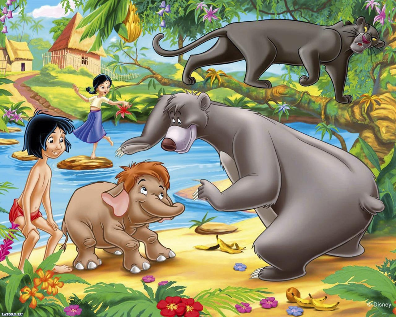 Posterhouzz Movie The Jungle Book Jungle HD Wallpaper Background Fine Art Paper Print Poster_** MOV577, Amazon.in: Home & Kitchen