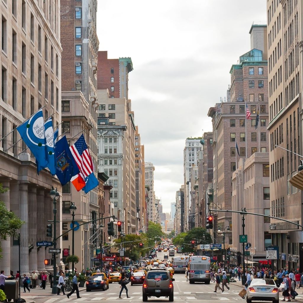 New York city street iPad Wallpaper Free Download