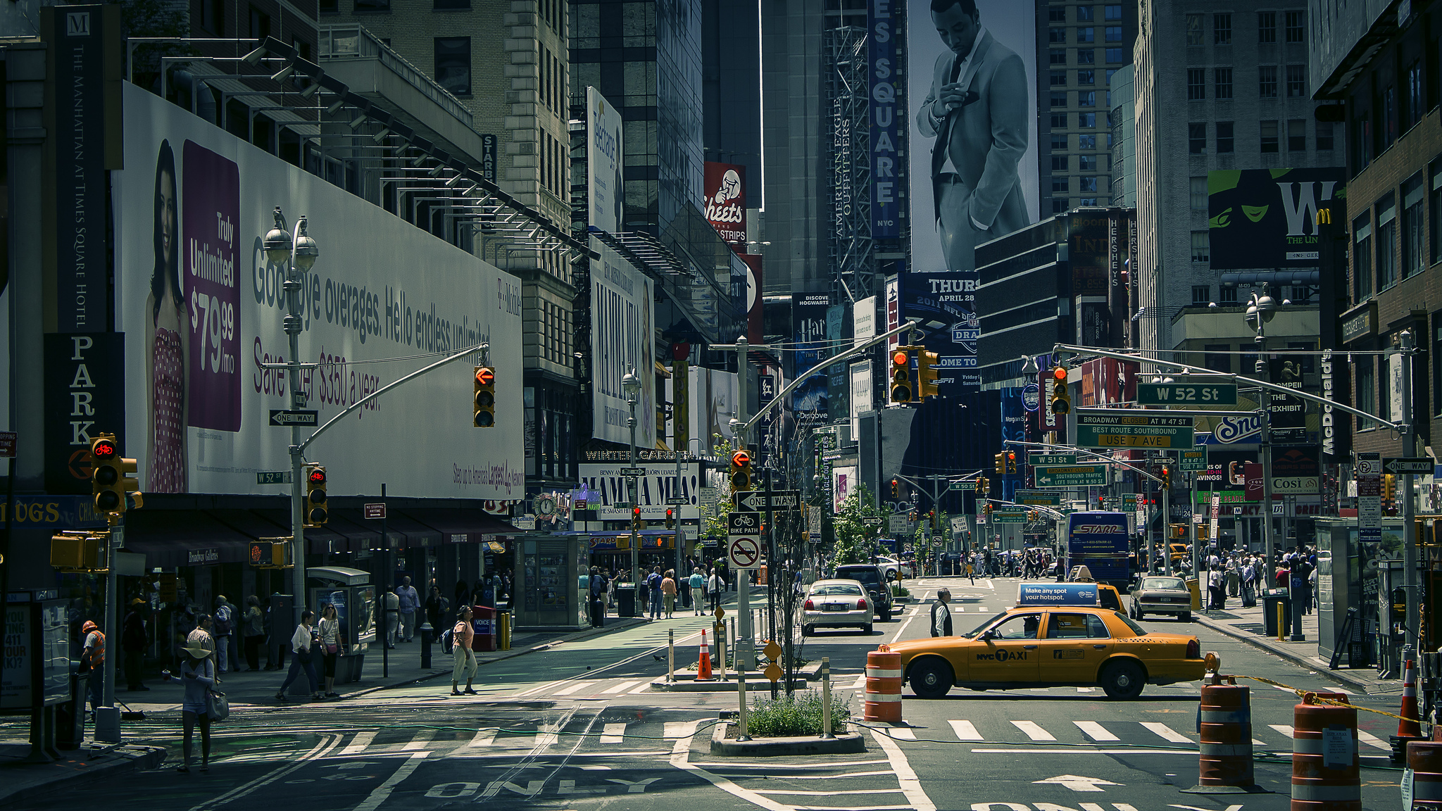 new, York, City, Usa, City, Street, Road, People, Traffic, Lights, Cars, Taxi Wallpaper HD / Desktop and Mobile Background