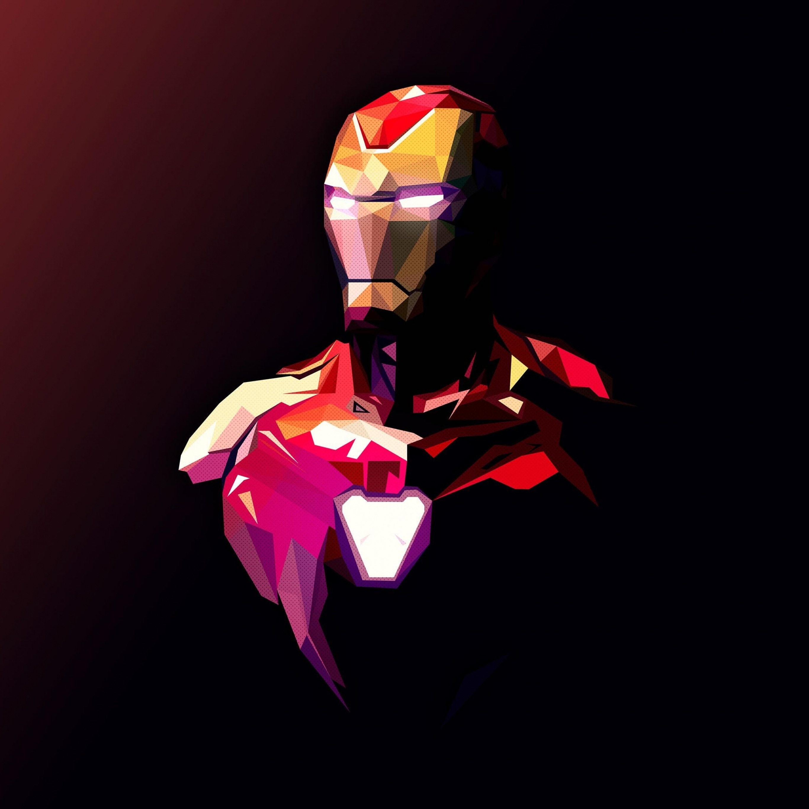 Iron Man Wallpaper 4K, Pixel art, Minimalist, Polygonal