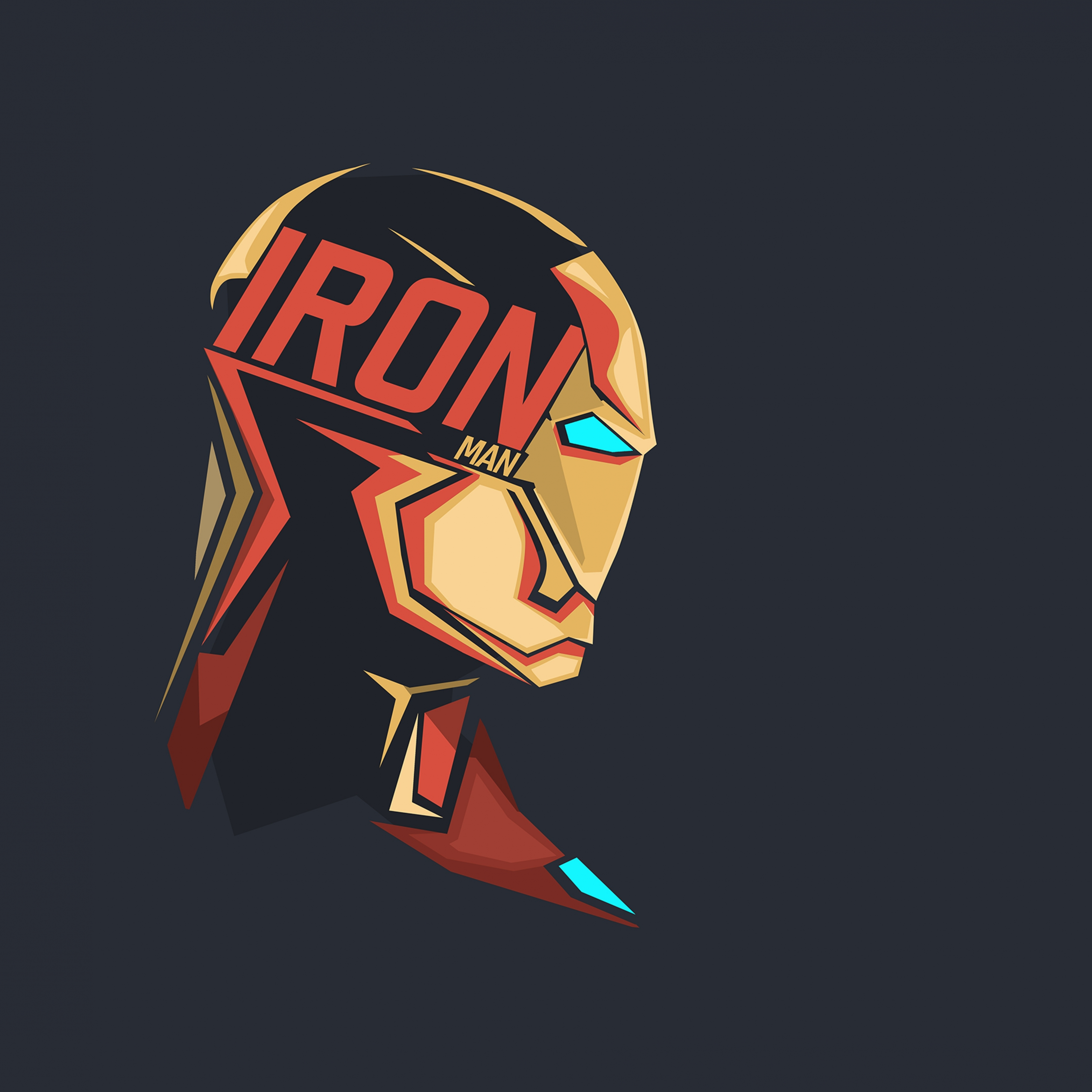 Download wallpaper 2932x2932 headshot, superhero, marvel, iron man, art, ipad pro retina, 2932x2932 HD background, 10647