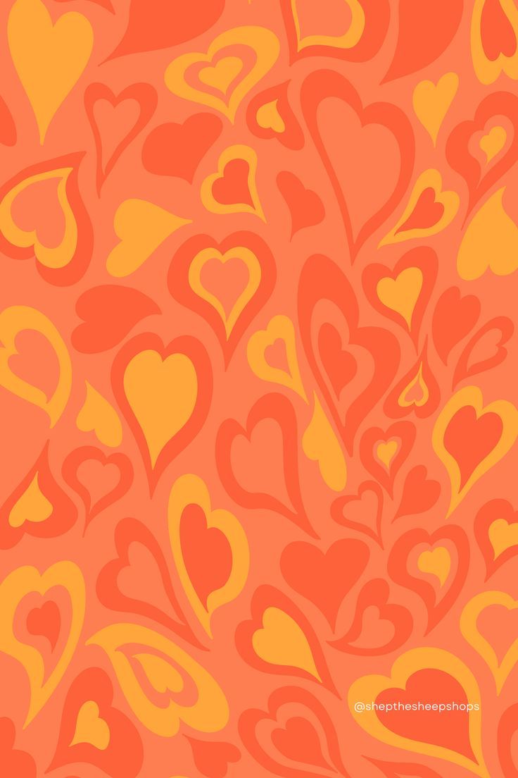 Trendy orange layered swirl heart pattern wallpaper. Pattern wallpaper, Heart patterns, Swirled heart