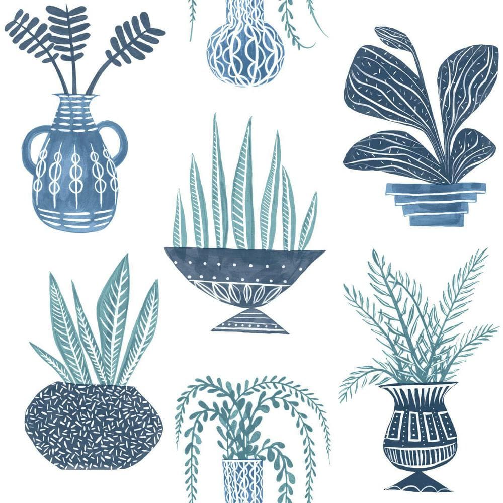 York Wallcoverings 34.17 sq. ft. Plant Party Peel and Stick Wallpaper PSW1250RL Home Depot
