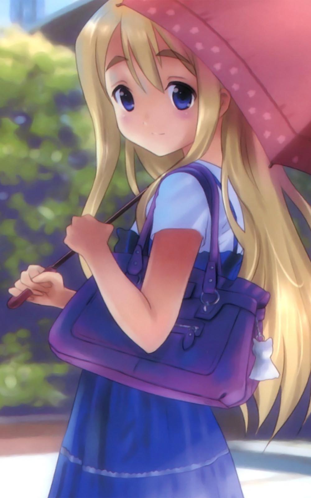 Anime Girl With Umbrella 4K Ultra HD Mobile Wallpaper