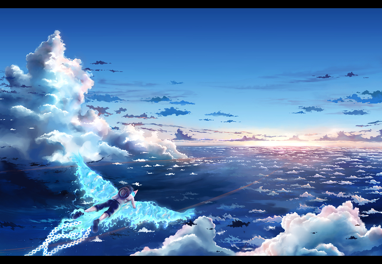 animal bird clouds megatruh one piece portgas d ace sky. konachan.net.com Anime Wallpaper