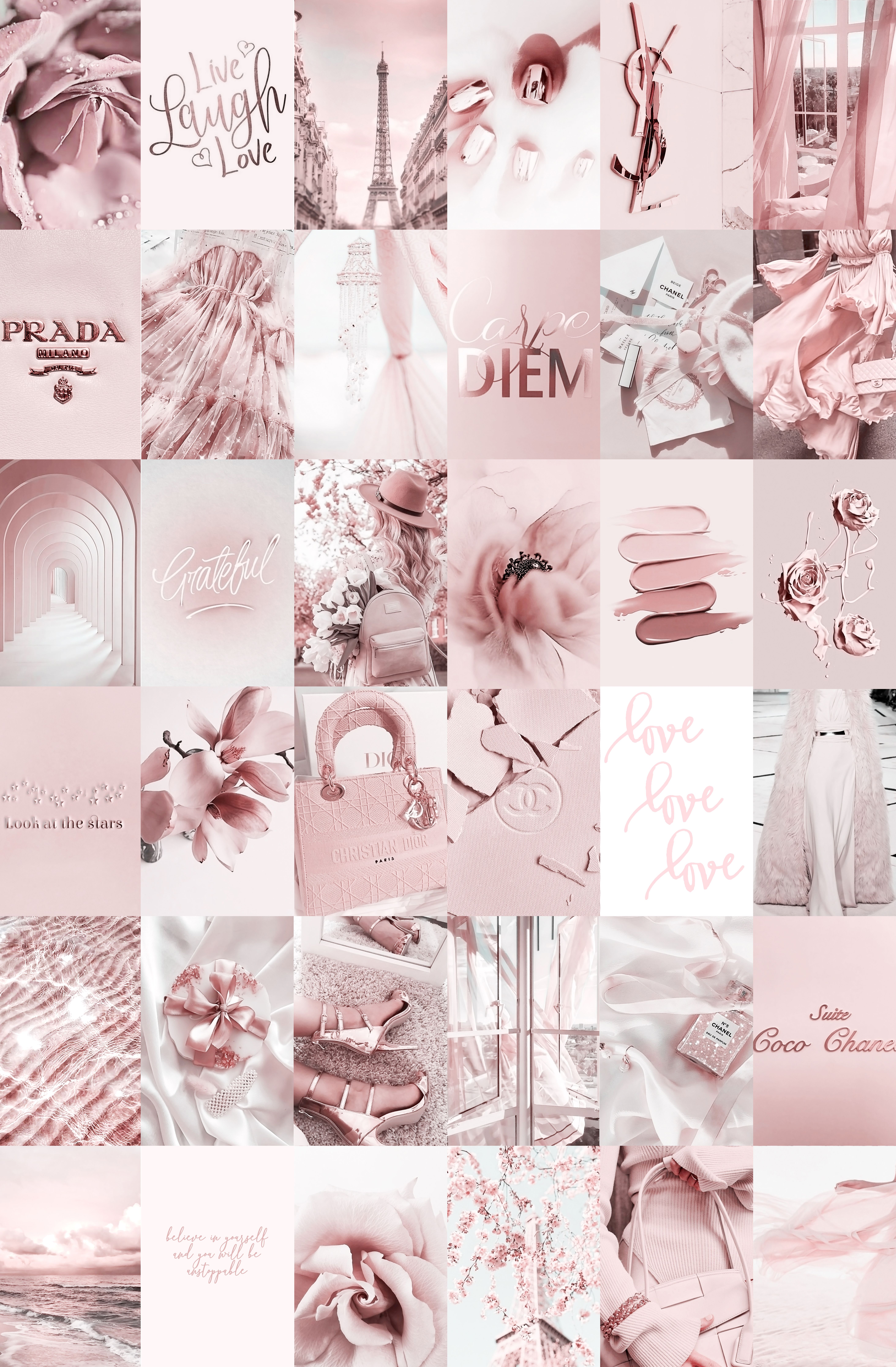 Blush Pink Wall Collage Kit Aesthetic 2 Dusty Pink Trendy UK. Foto wandcollage, Hintergrundbilder pink, Pink ästhetik