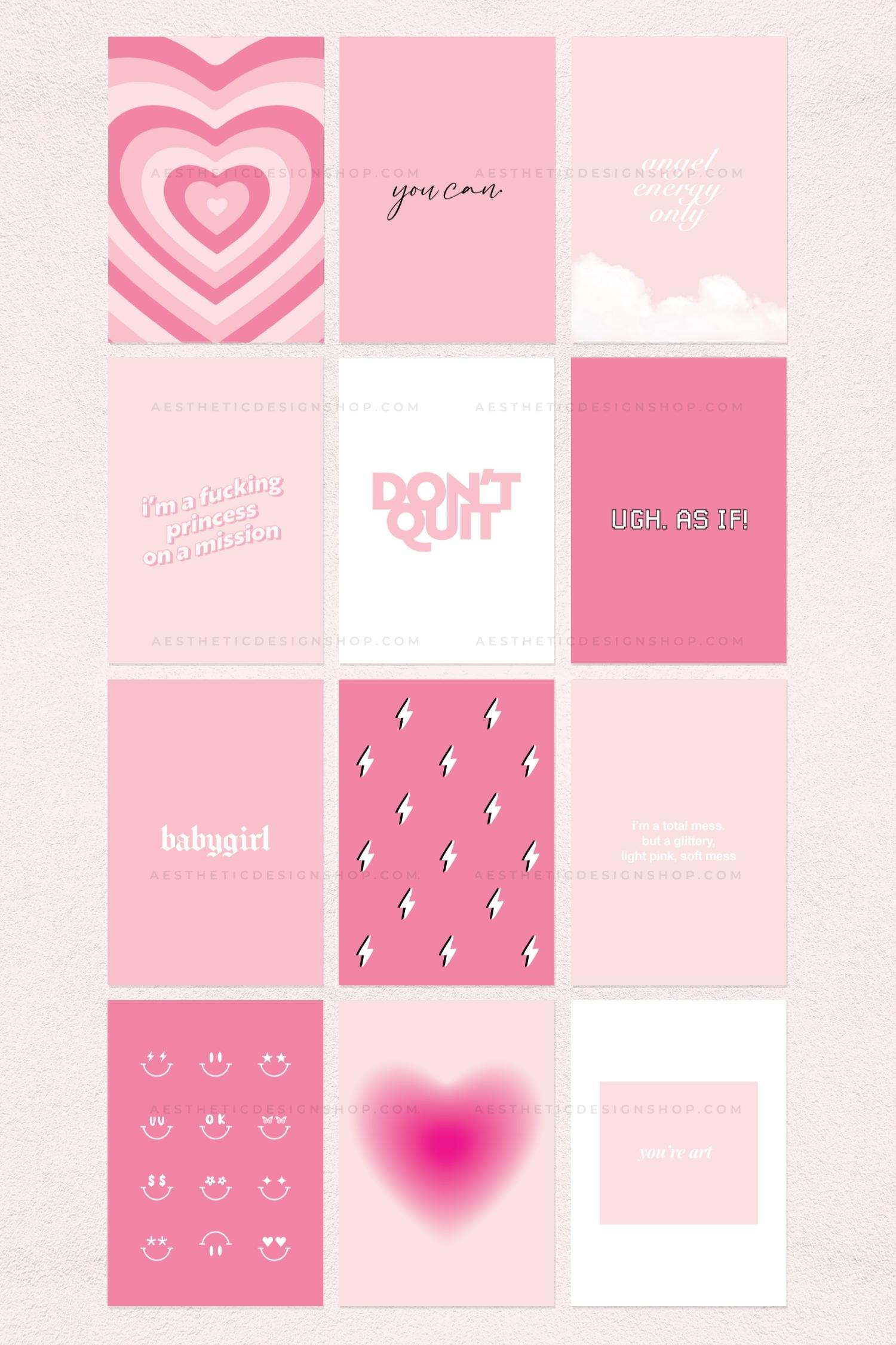 Pink aesthetic high resolution image for wall collages, social media, phone background or other creative projects ⋆ Aesthetic Design Shop