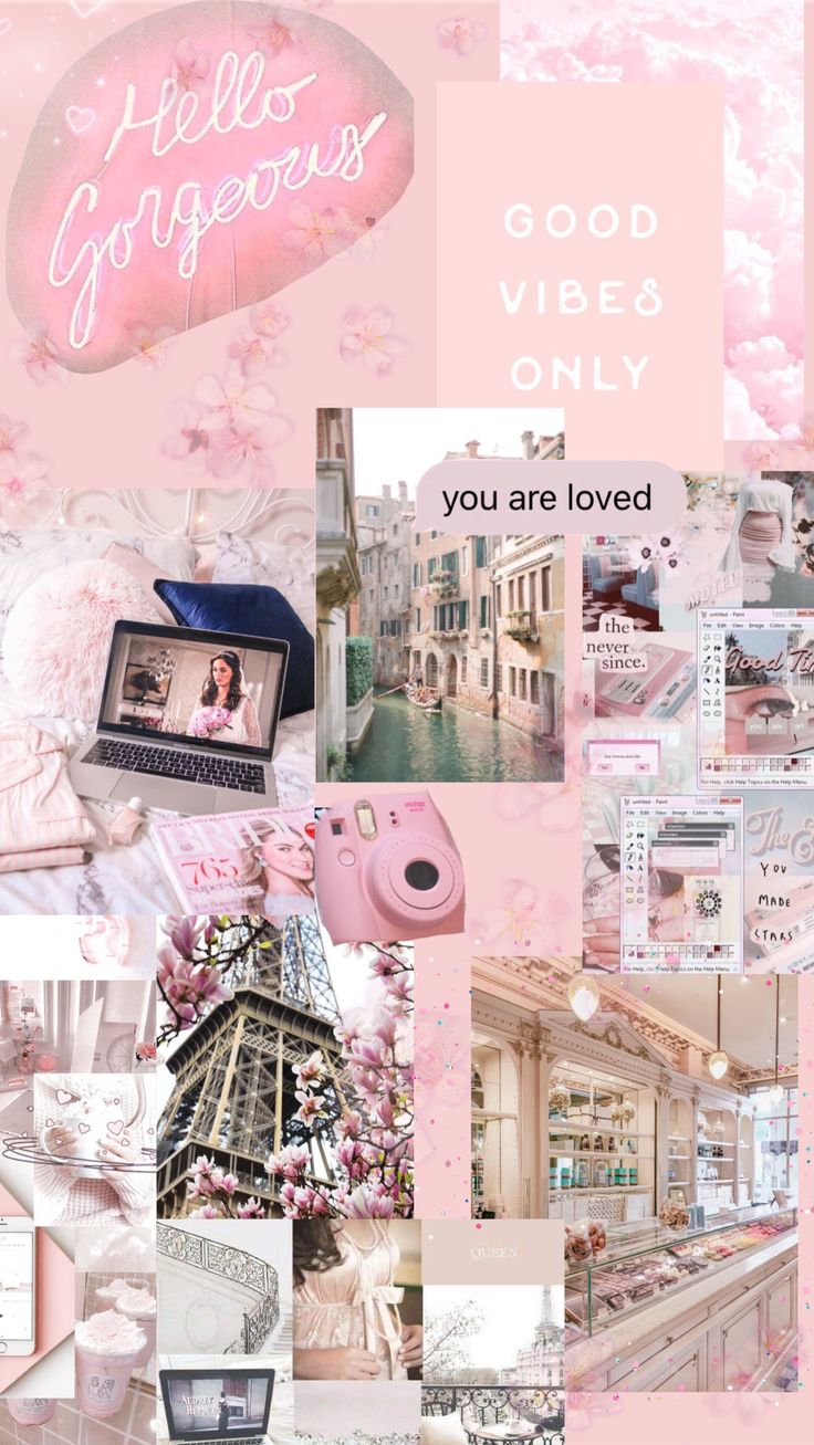 Pink aesthetic phone wallpaper collage. Pink wallpaper, Pastel pink aesthetic, Pastel pink wallpaper