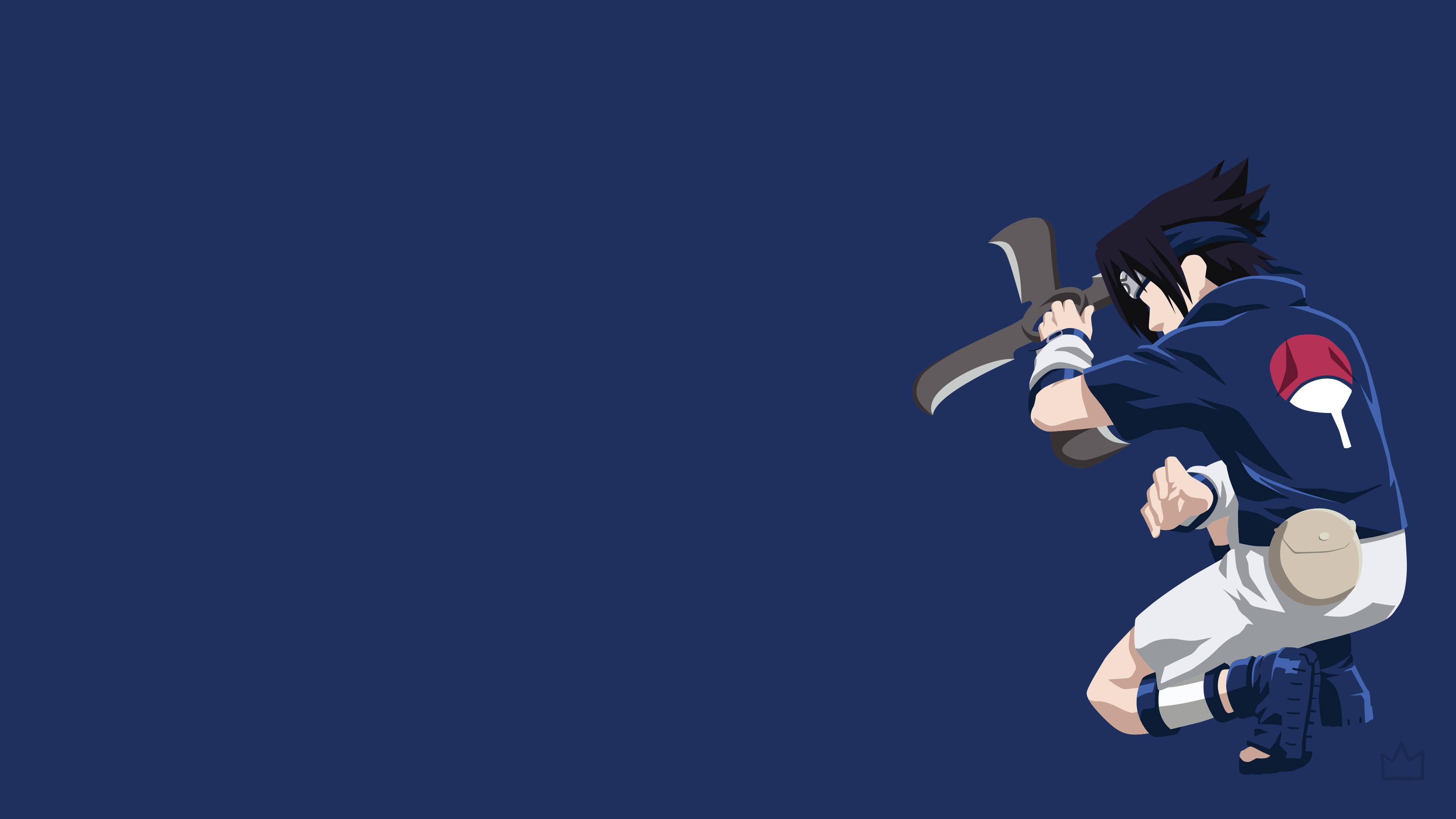 Download Young Sasuke Uchiha 4k With Fuma Shuriken Wallpaper