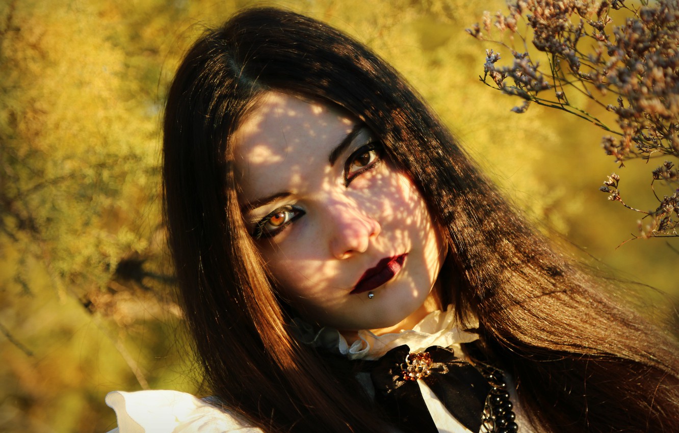Wallpaper autumn, girl, Gothic, brunette, goth, hotesse, neformalka, The Felisa Belial image for desktop, section девушки