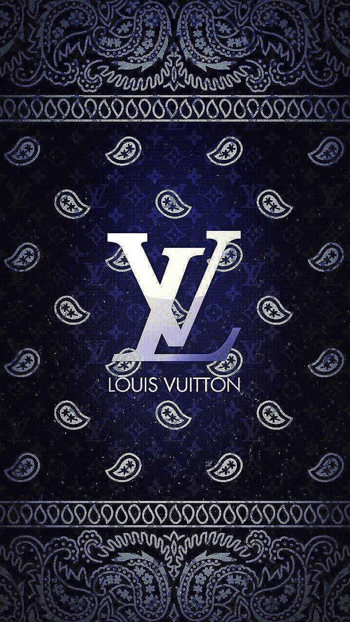 Download Blue Bandana Louis Vuitton Monogram Wallpaper