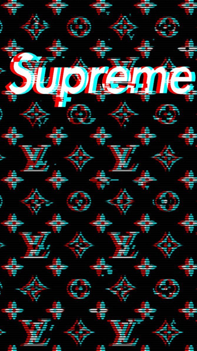 Supreme X Louis Vuitton Blue Wallpaper
