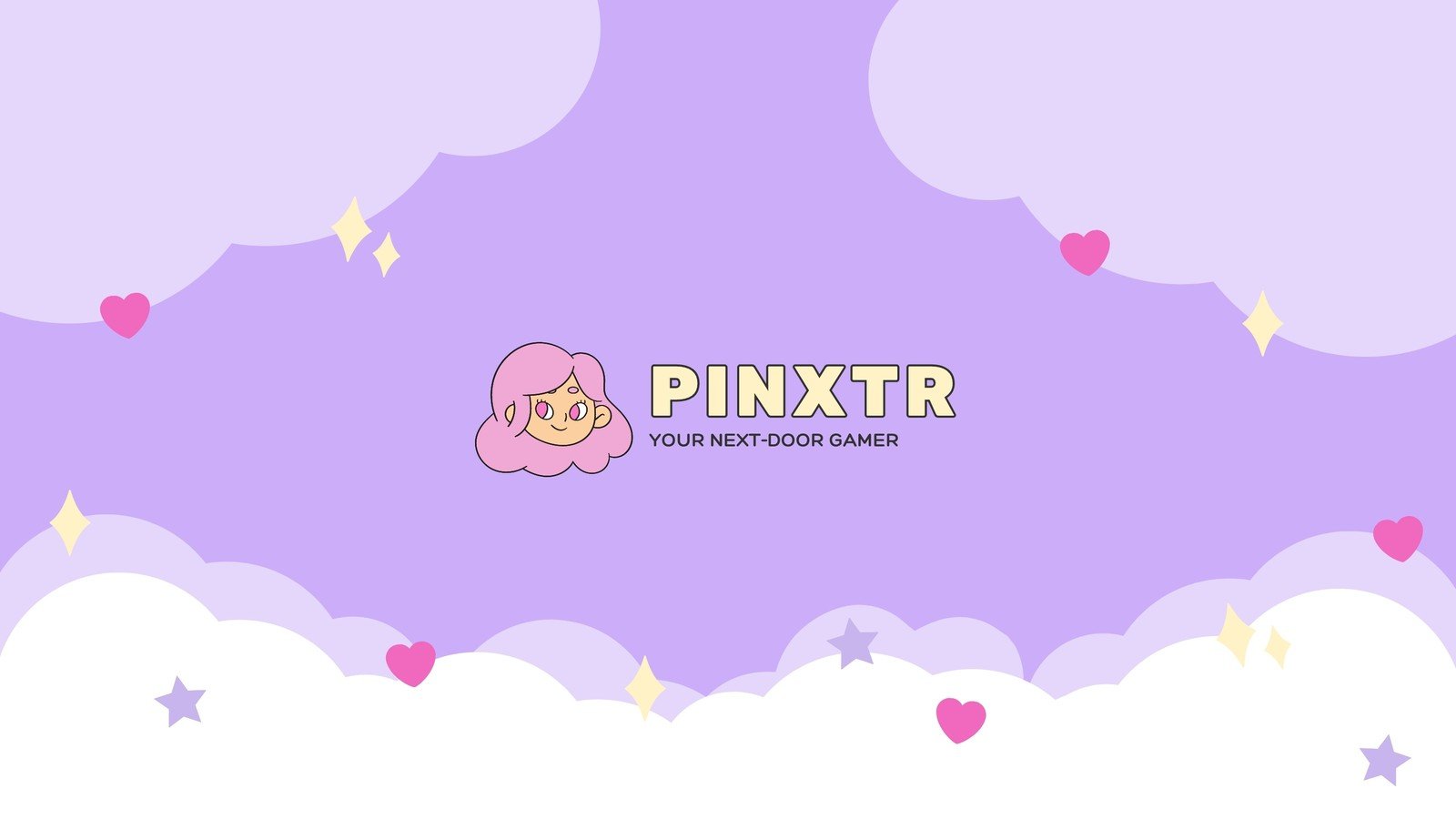 Purple and Pink Gamer Girl YouTube Banner