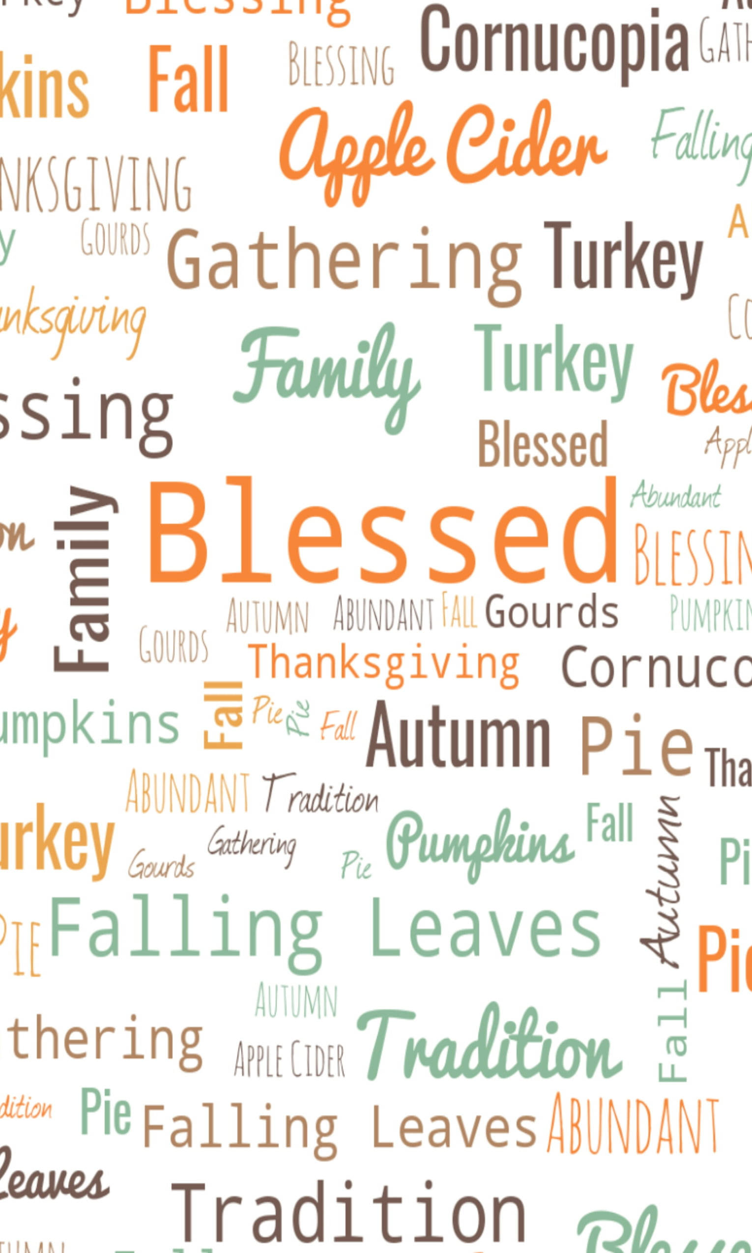 Download Fun Thanksgiving Image Full Of Words iPhone Wallpaper