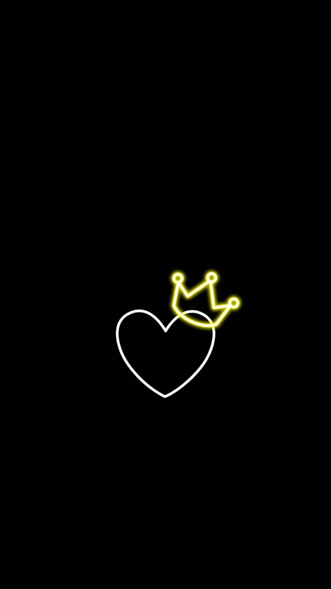 Download Black Heart With A Crown Wallpaper