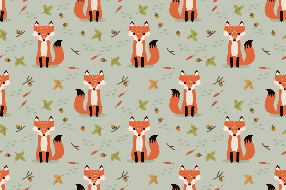Cute Fox and Autumn Seamless Pattern Graphic by thanaporn.pinp · Creative Fabrica
