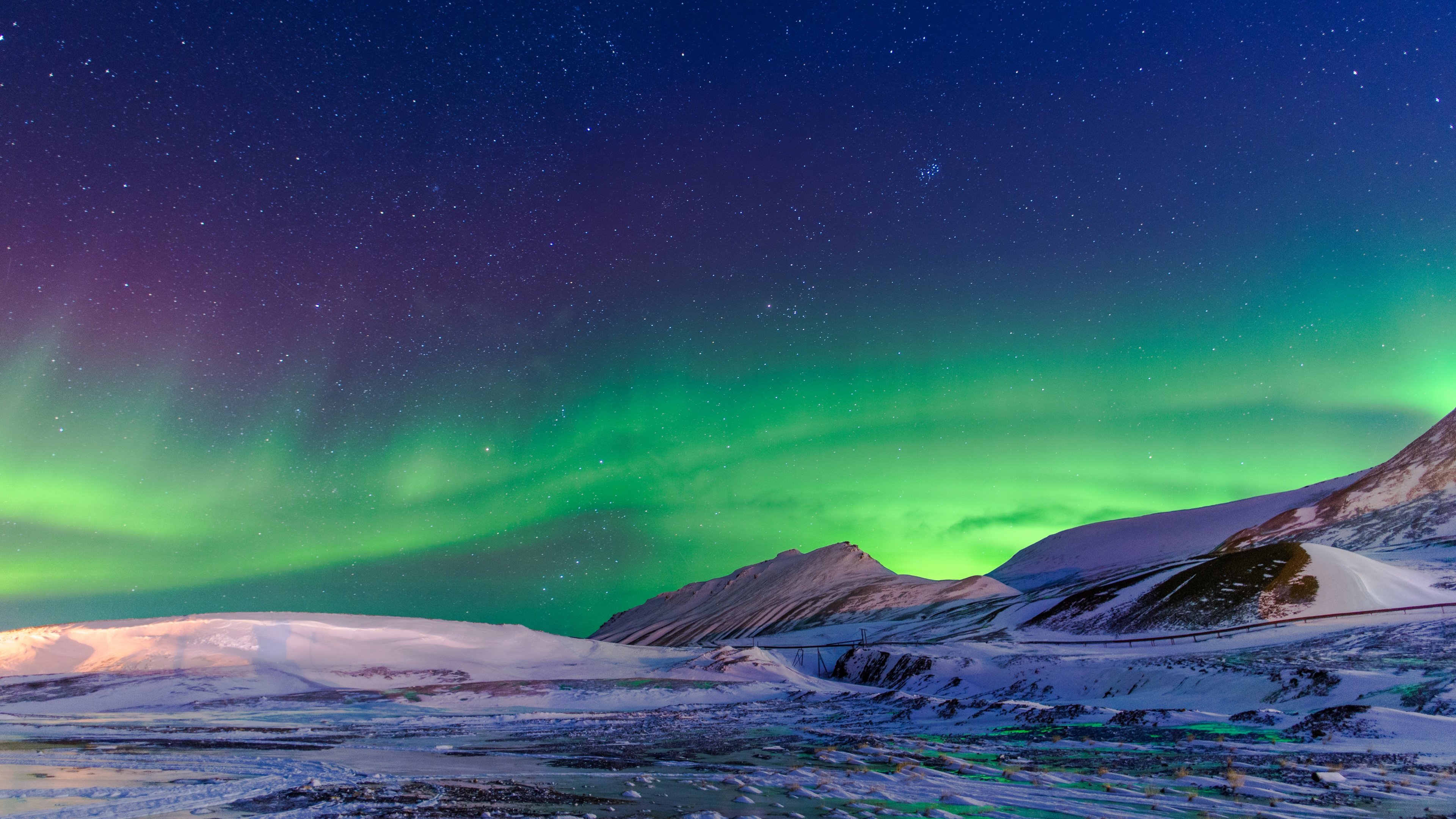 Northern Lights Wallpaper 4K, Aurora Borealis, Winter, Norway, 5K, Nature