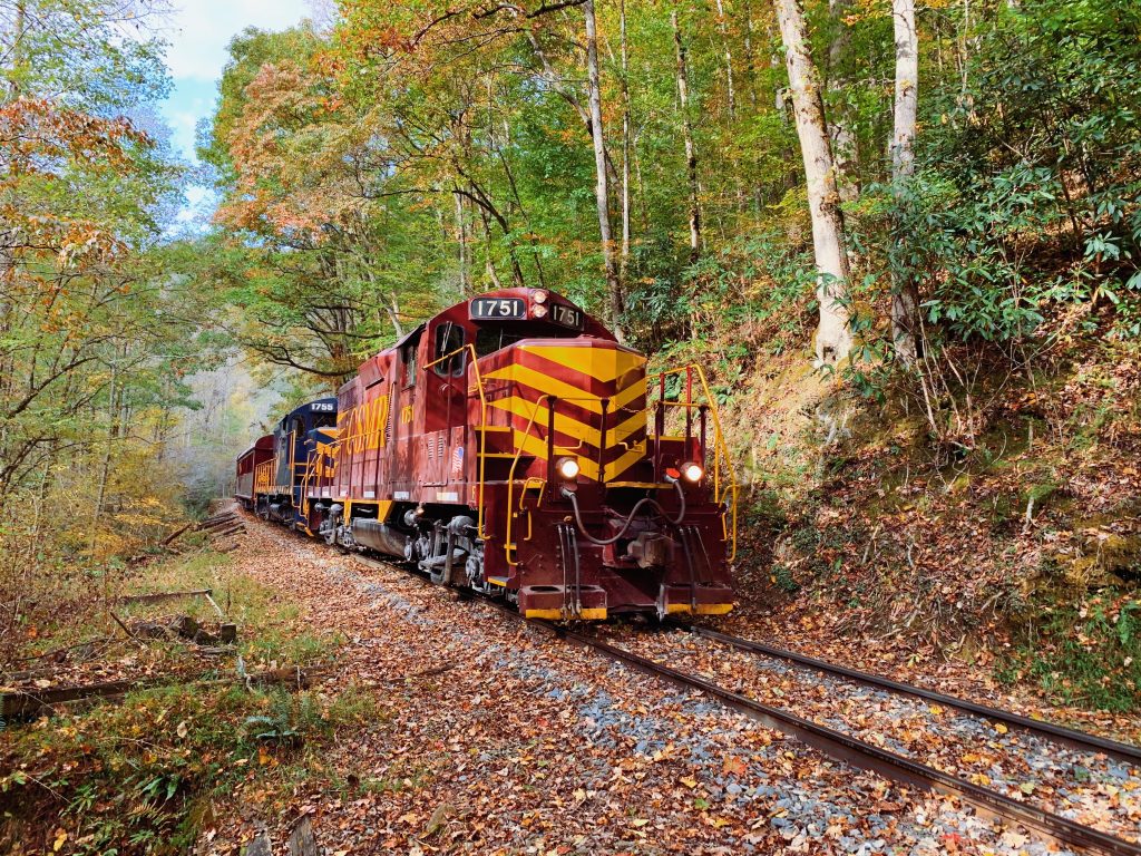 Fall Foliage. Great Smoky Mountains Railroad in NC