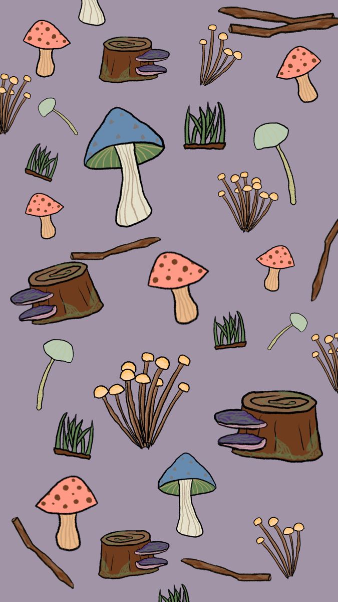 Mushroom Forest Wallpaper. Frog wallpaper, Cottagecore wallpaper, Wallpaper doodle