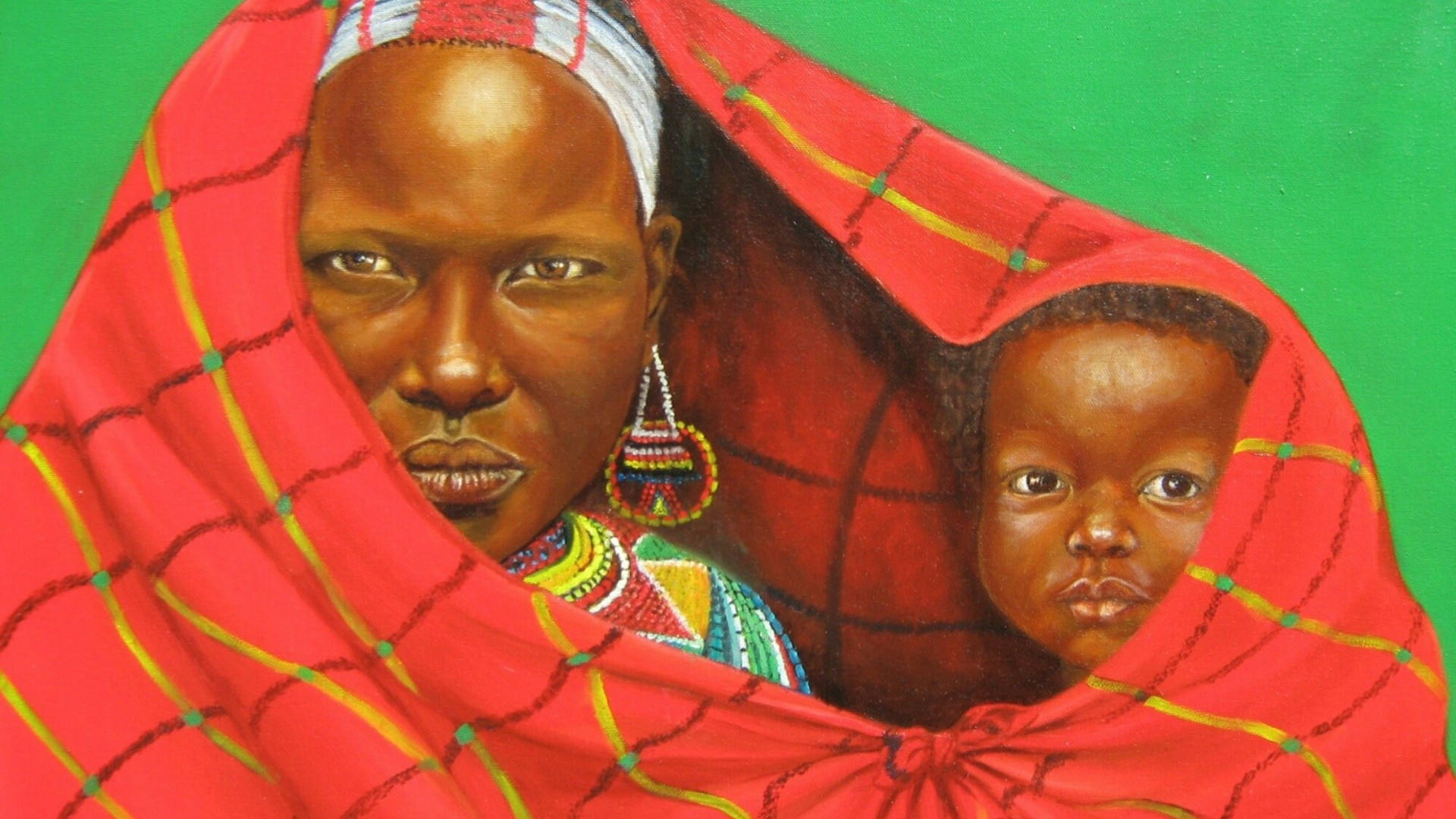 Download African Mother And Child Art Wallpaper