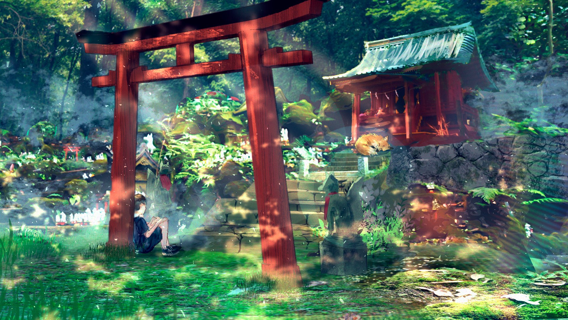 Anime Shrine HD Wallpaper