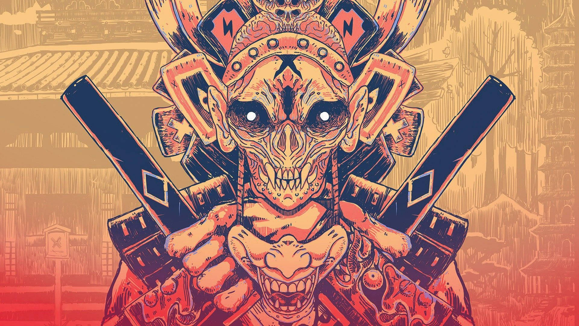 Download Oni Mask Yellow Wallpaper