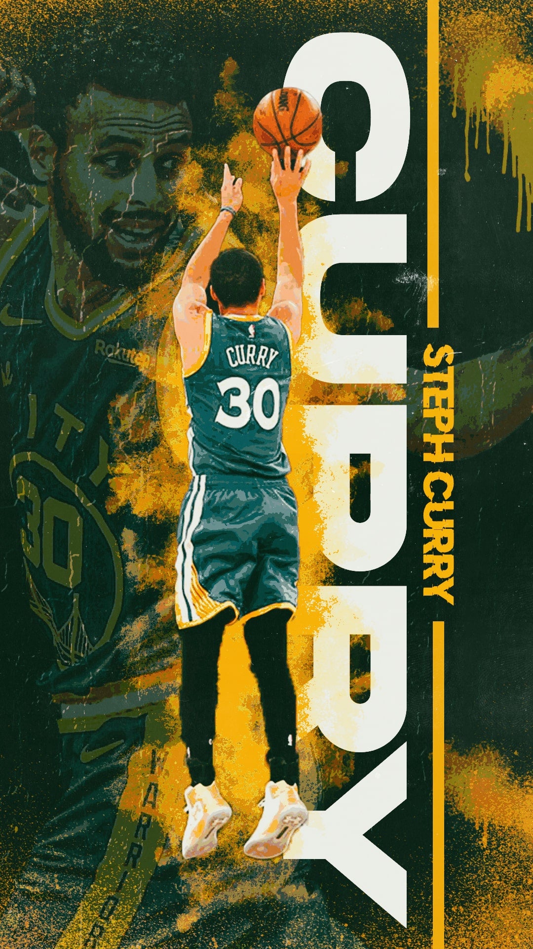 Steph Curry- Mobile Wallpaper made in Photohop