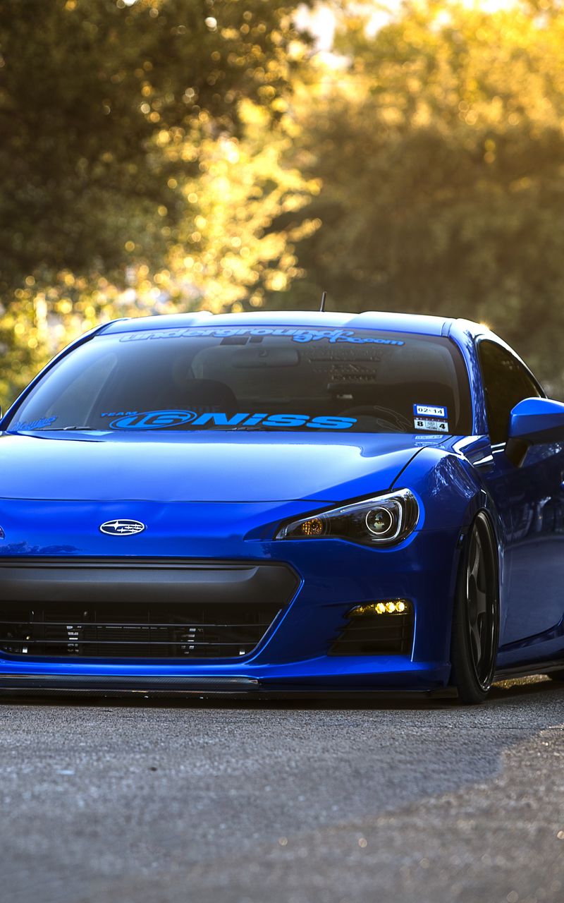 Download Wallpaper 800x1280 Subaru, Brz, Blue, Front, Sports Car, Coupe Samsung Galaxy Note Gt N7000, Meizu Mx2 HD Background