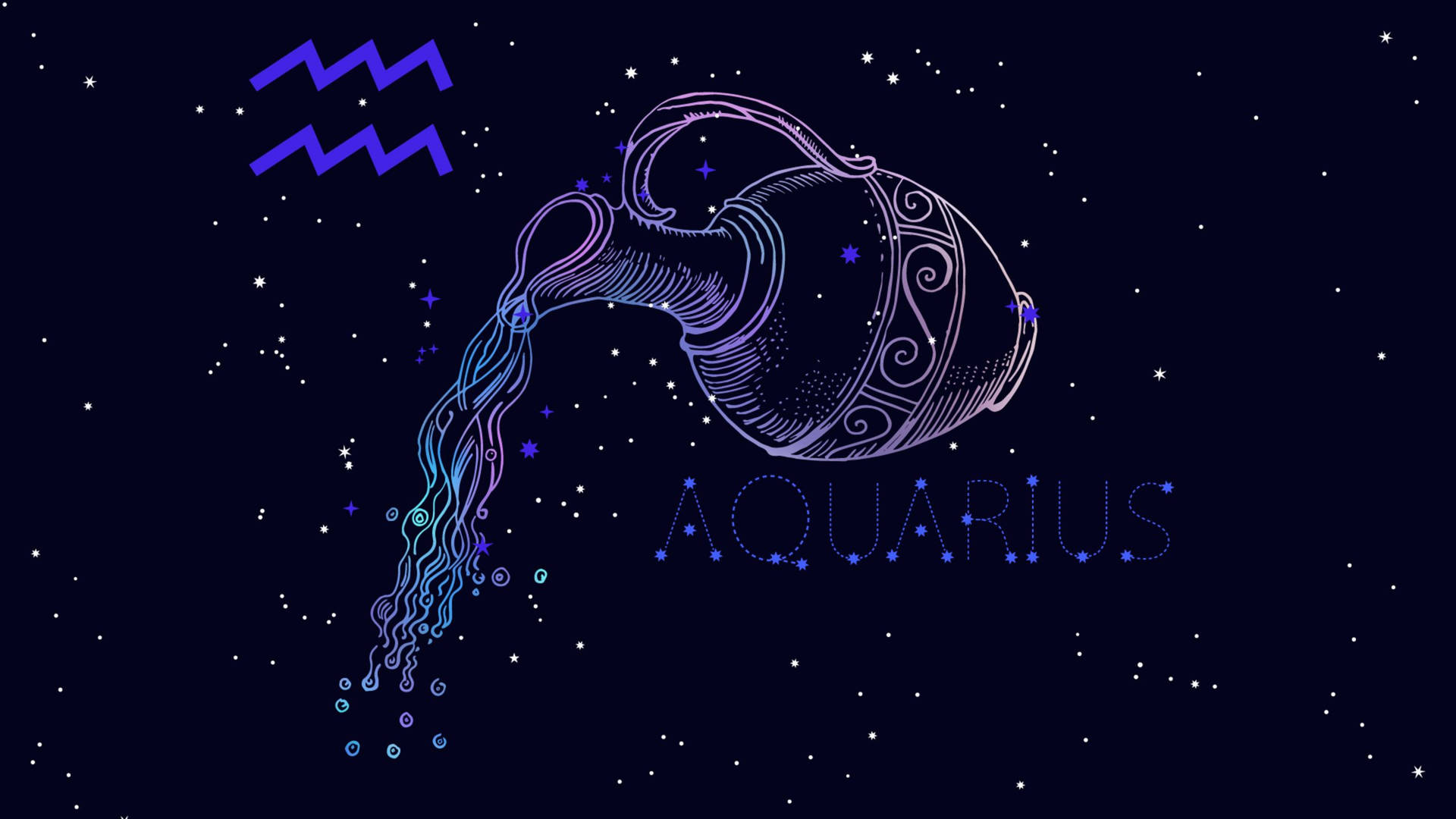 Download Zodiac Sign Aquarius Stars Wallpaper